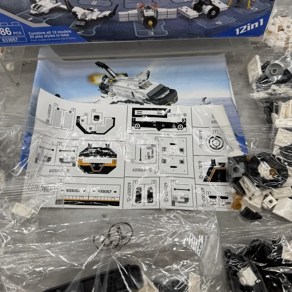 Space Shuttle 12in1 Interlocking Blocks Set Building Blocks 586 Pieces *Complete